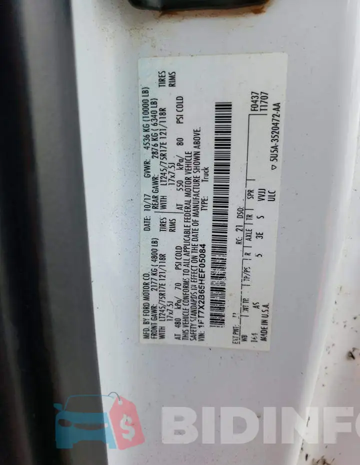 1FT7X2B65HEF05084 Photo# 10