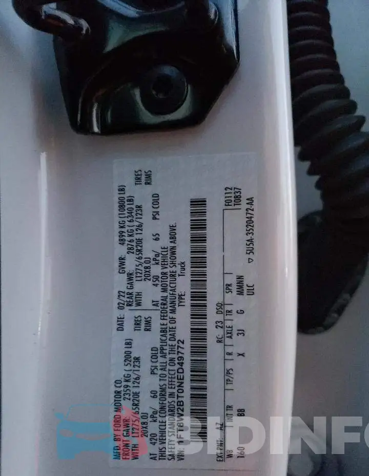 1FT8W2BT0NED49772 Photo# 12