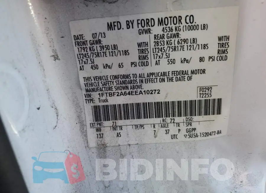 1FTBF2A64EEA10272 Photo# 10