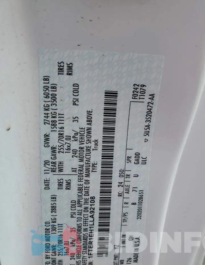1FTER1EH1LLA92108 Photo# 10