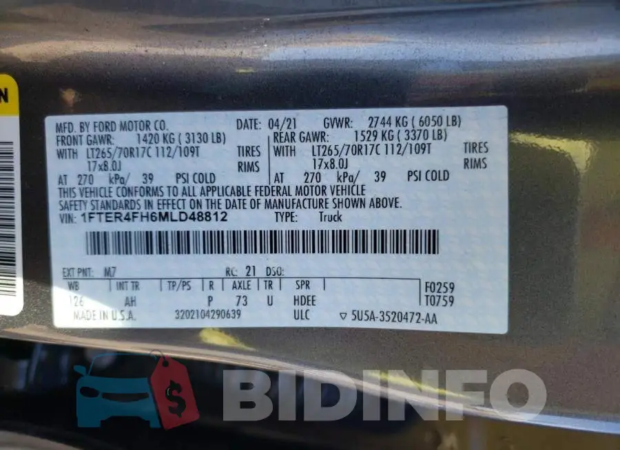 1FTER4FH6MLD48812 Photo# 10