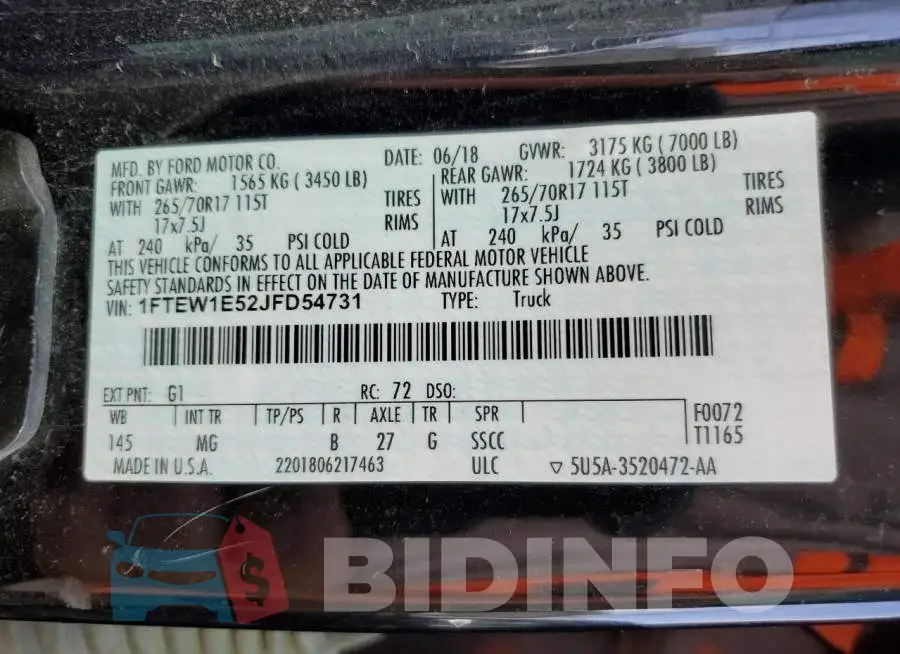 1FTEW1E52JFD54731 Photo# 10