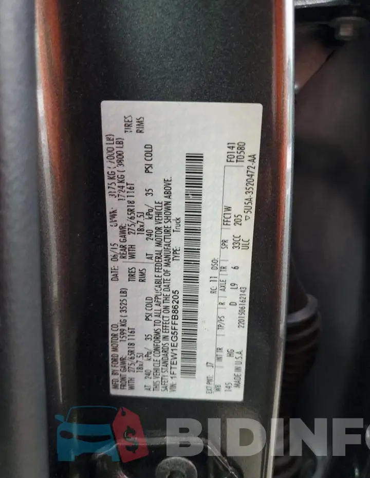 1FTEW1EG5FFB86205 Photo# 12