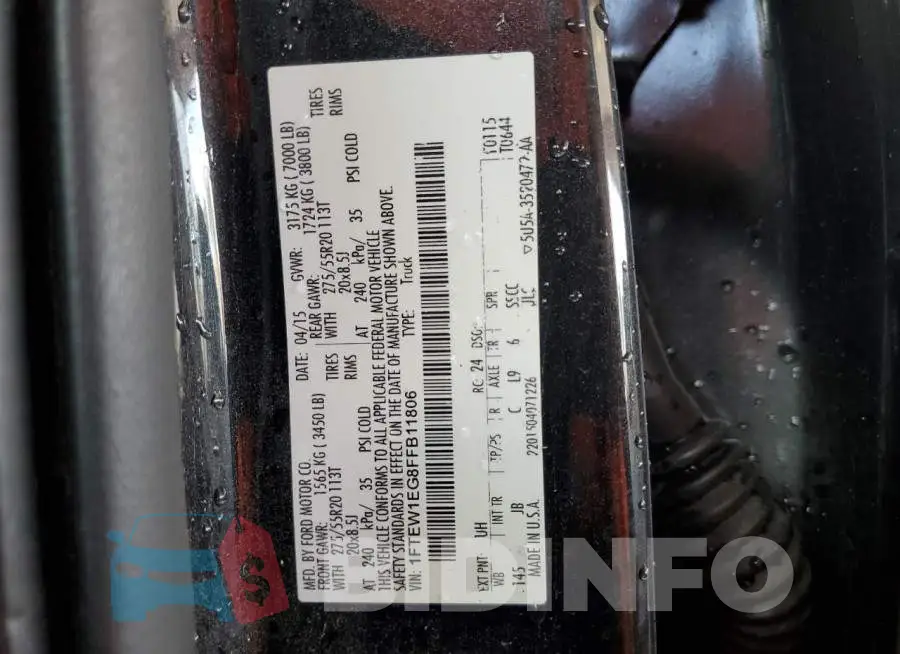 1FTEW1EG8FFB11806 Photo# 10