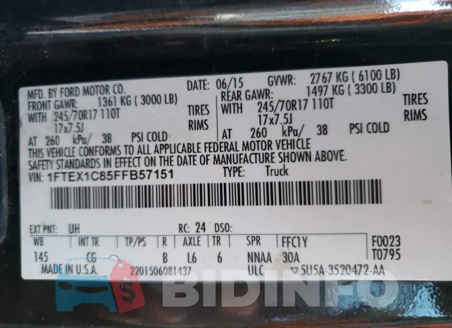 1FTEX1C85FFB57151 Photo# 12