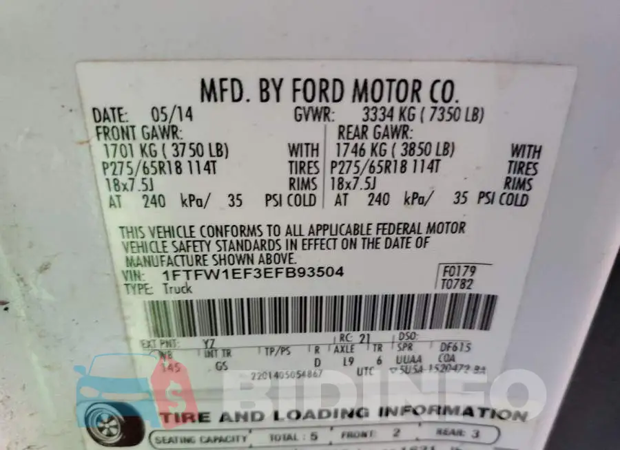 1FTFW1EF3EFB93504 Photo# 12