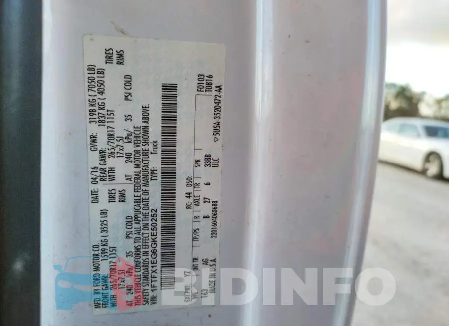 1FTFX1EG6GKE50252 Photo# 12