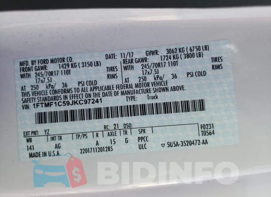 1FTMF1C59JKC97241 Photo# 10