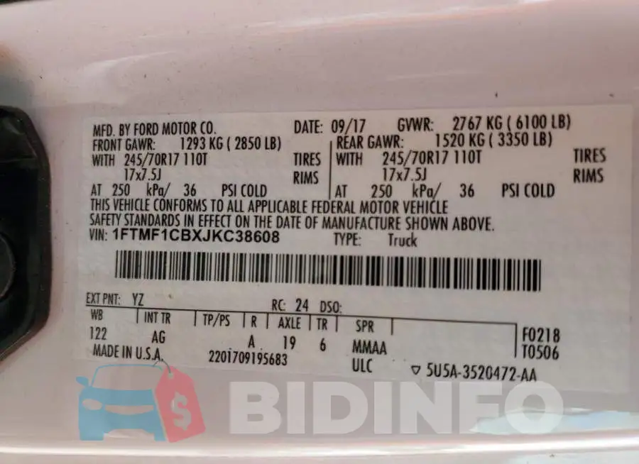 1FTMF1CBXJKC38608 Photo# 10