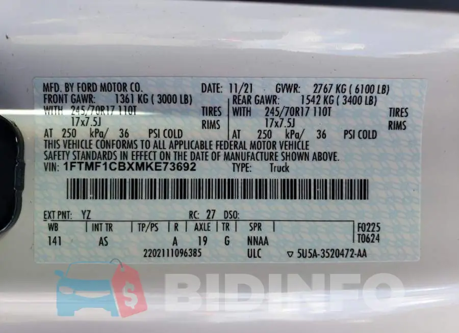 1FTMF1CBXMKE73692 Photo# 13