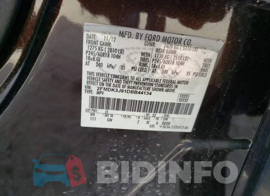 2FMDK3J91DBB44134 Photo# 10
