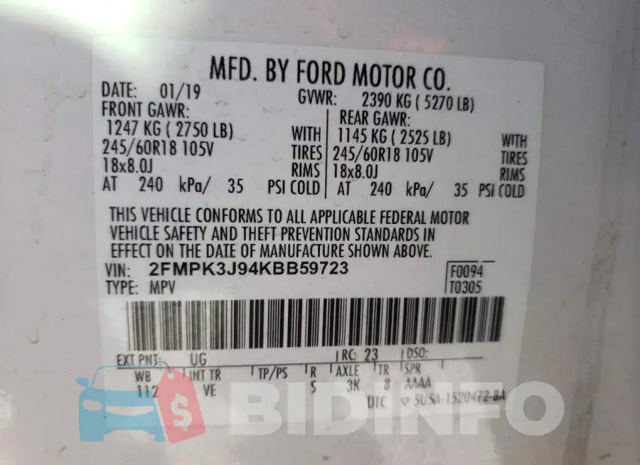 2FMPK3J94KBB59723 Photo# 10