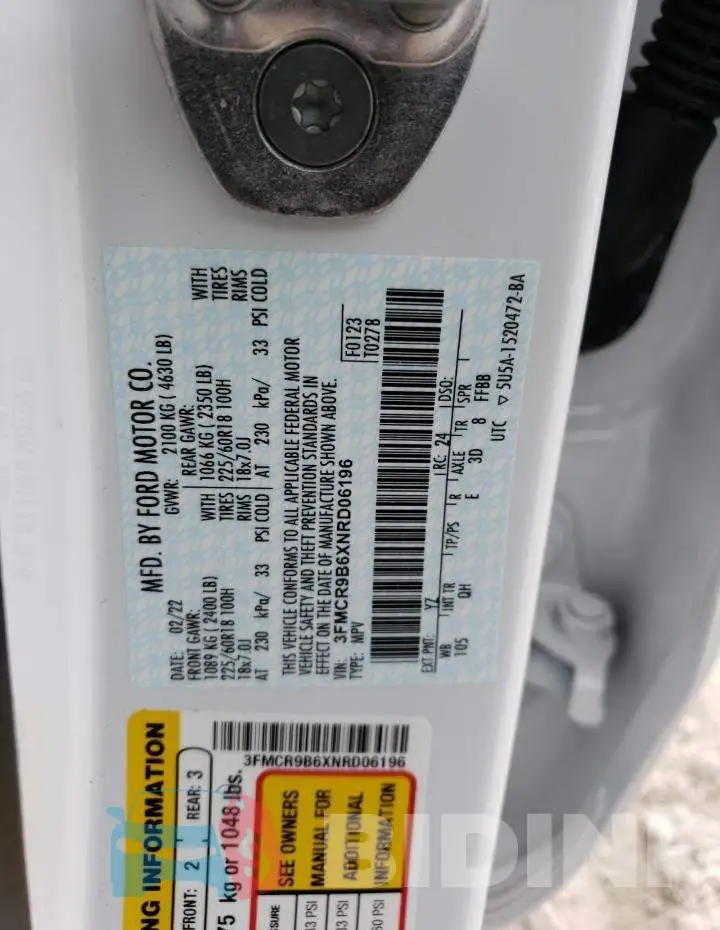 3FMCR9B6XNRD06196 Photo# 13