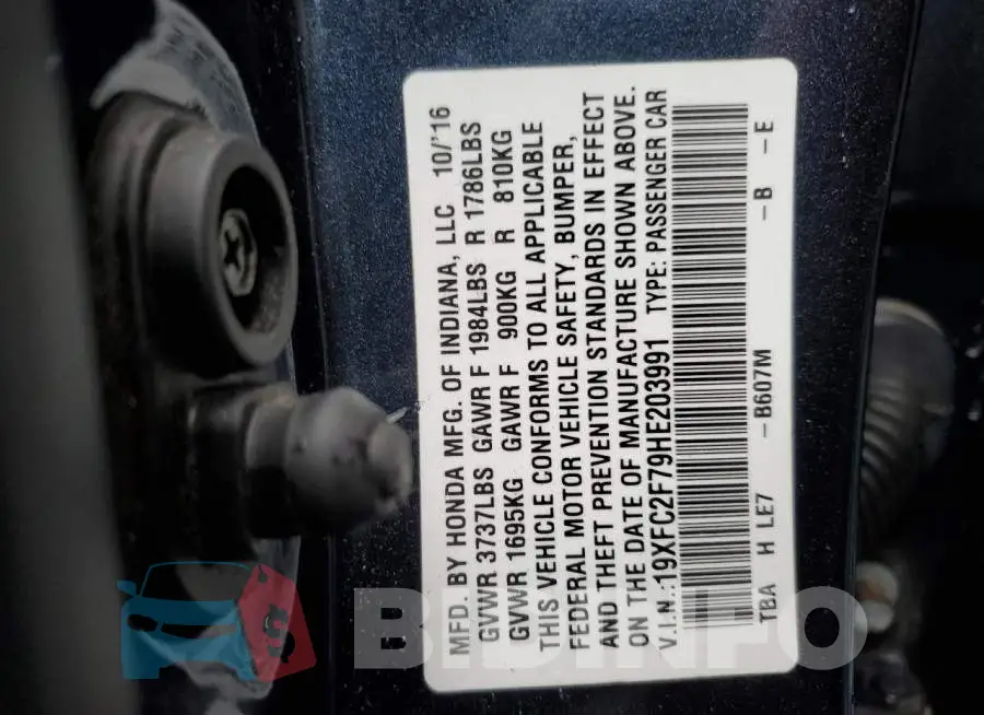 19XFC2F79HE203991 Photo# 10