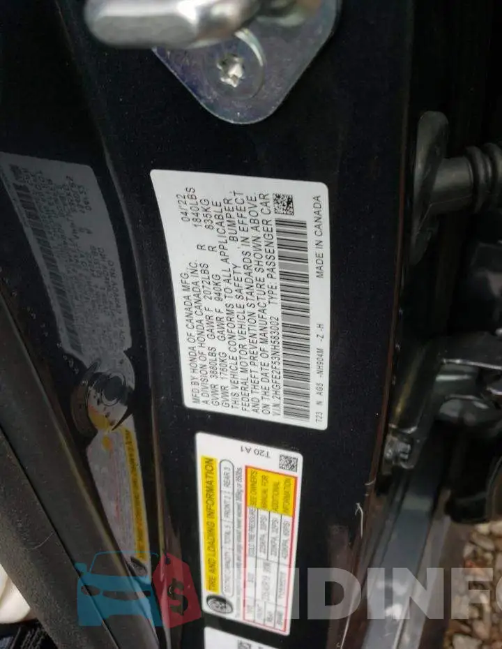 2HGFE2F53NH583002 Photo# 10
