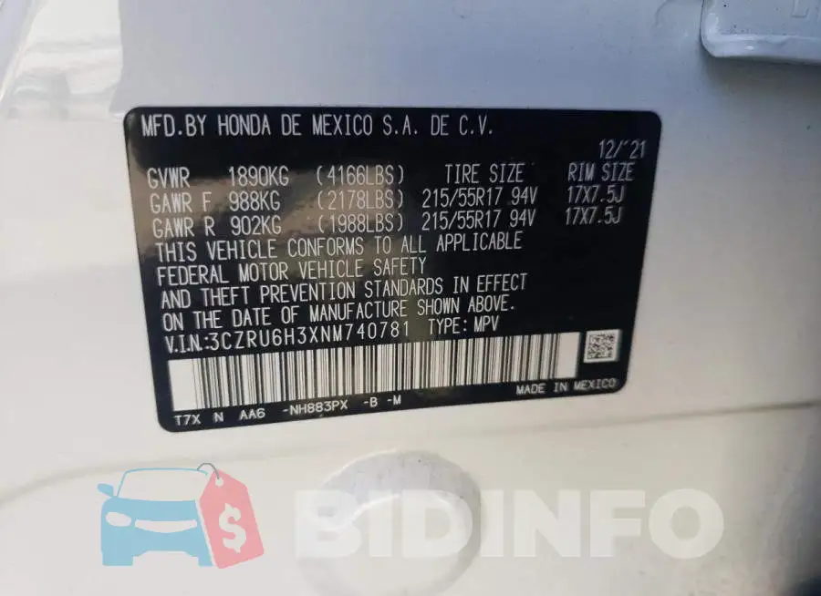 3CZRU6H3XNM740781 Photo# 10