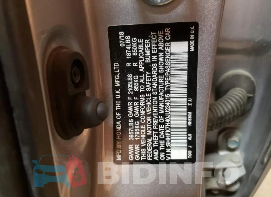 SHHFK7H40JU234015 Photo# 12