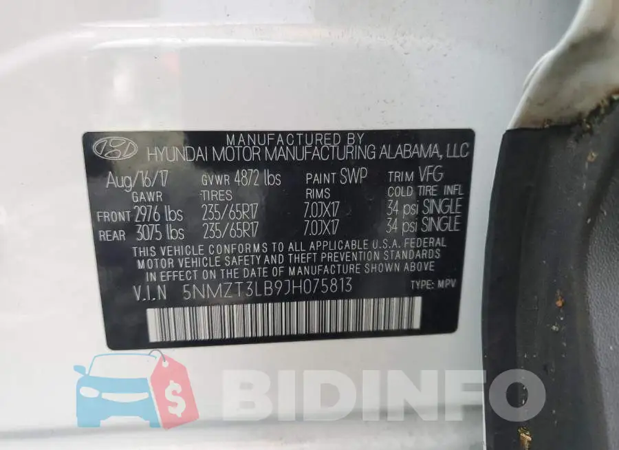 5NMZT3LB9JH075813 Photo# 10