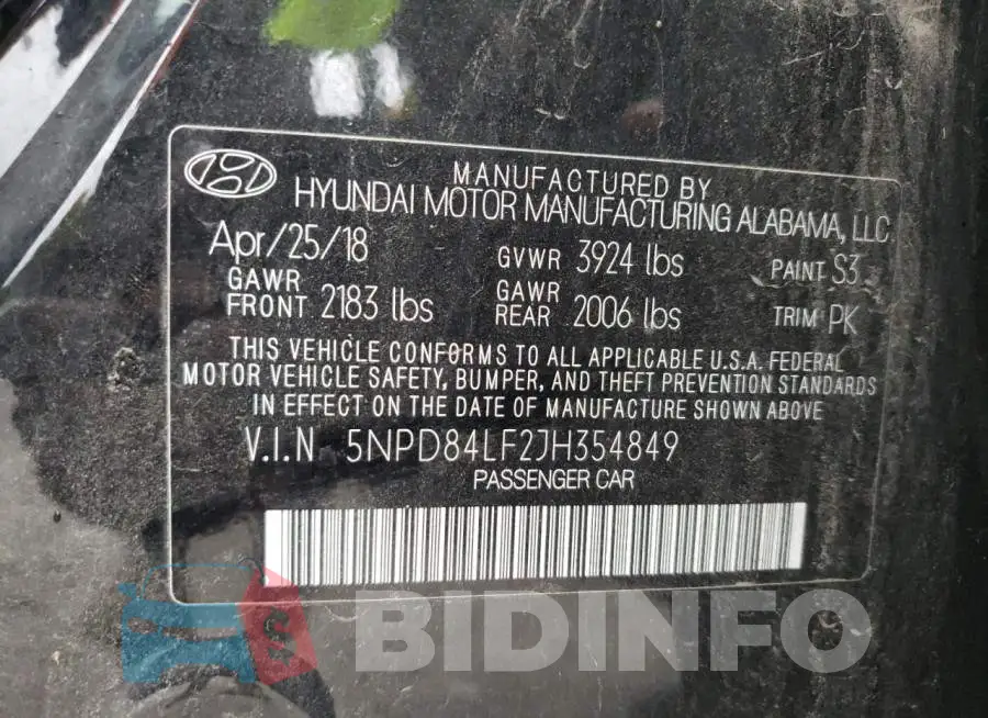 5NPD84LF2JH354849 Photo# 10