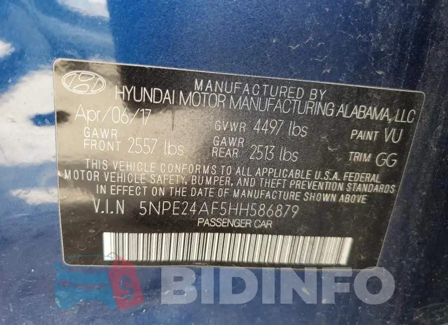 5NPE24AF5HH586879 Photo# 10