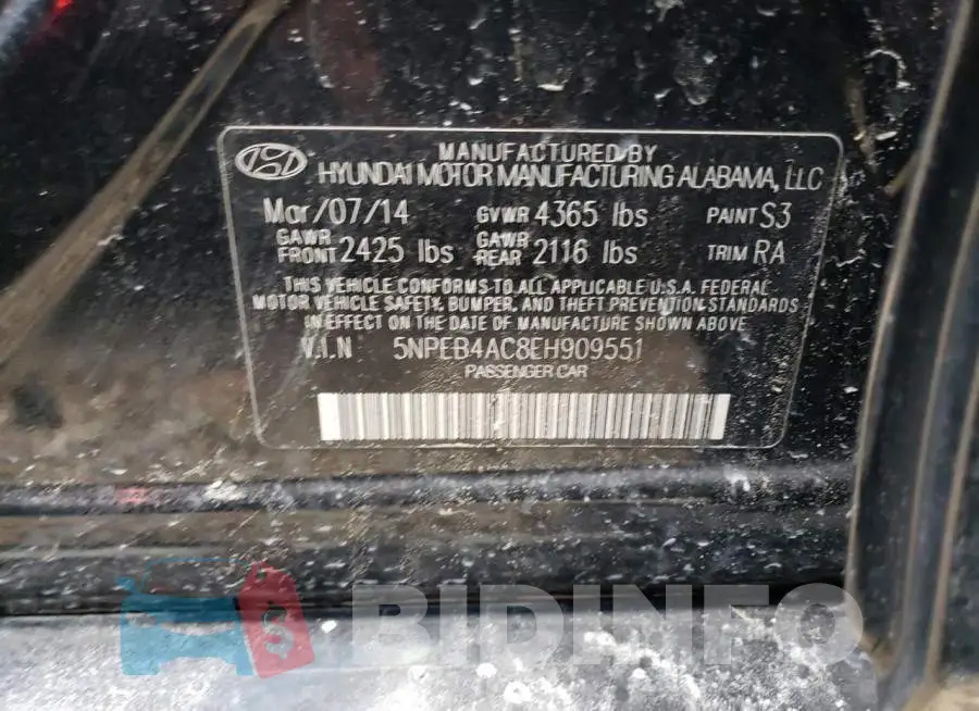 5NPEB4AC8EH909551 Photo# 10