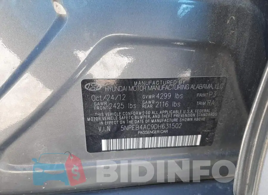 5NPEB4AC9DH631502 Photo# 10