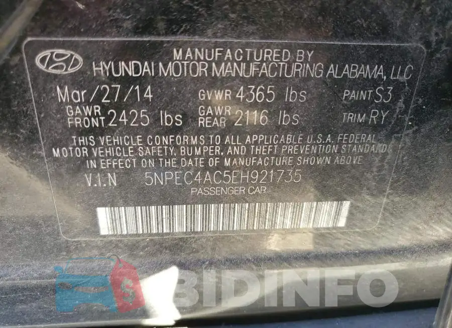 5NPEC4AC5EH921735 Photo# 12