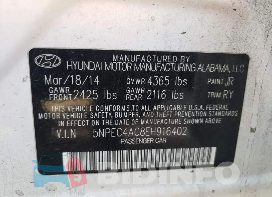 5NPEC4AC8EH916402 Photo# 12