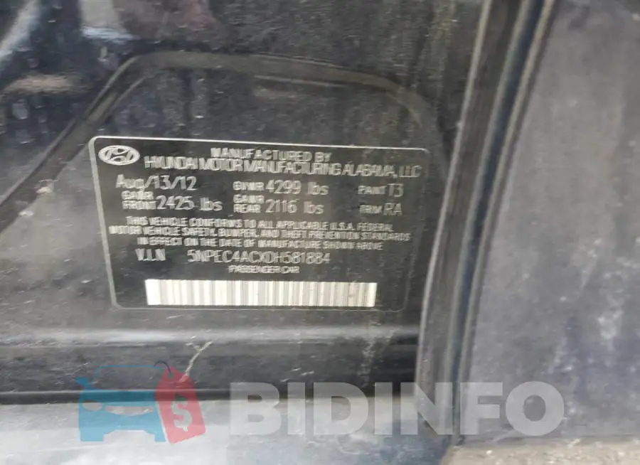 5NPEC4ACXDH581884 Photo# 12