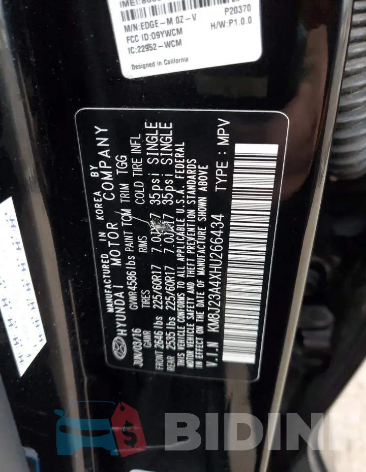 KM8J23A4XHU266434 Photo# 12