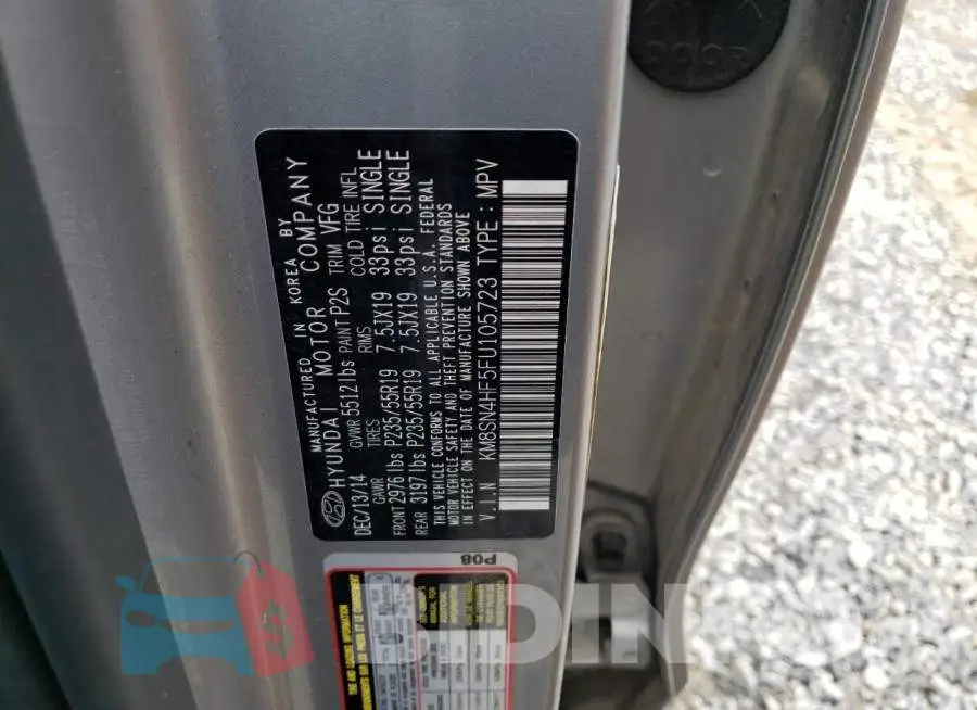 KM8SN4HF5FU105723 Photo# 12