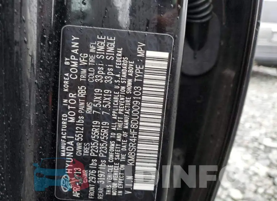 KM8SR4HF8DU009103 Photo# 13