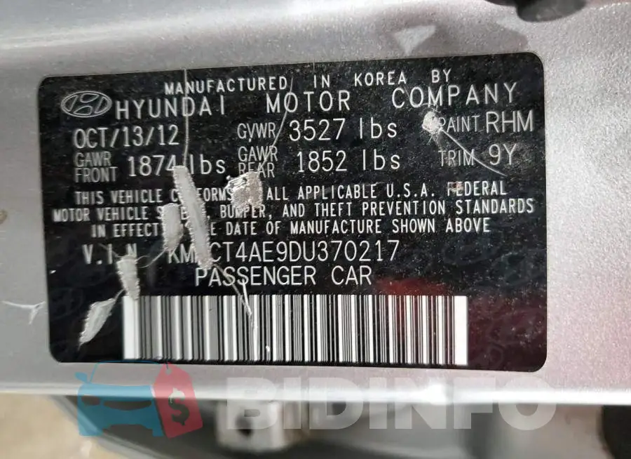 KMHCT4AE9DU370217 Photo# 12