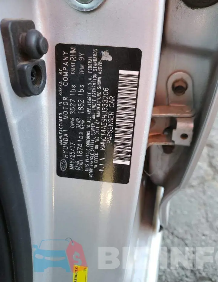 KMHCT4AE9HU333206 Photo# 12