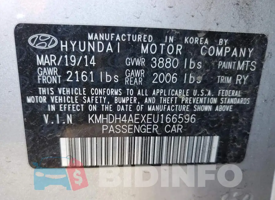 KMHDH4AEXEU166596 Photo# 10