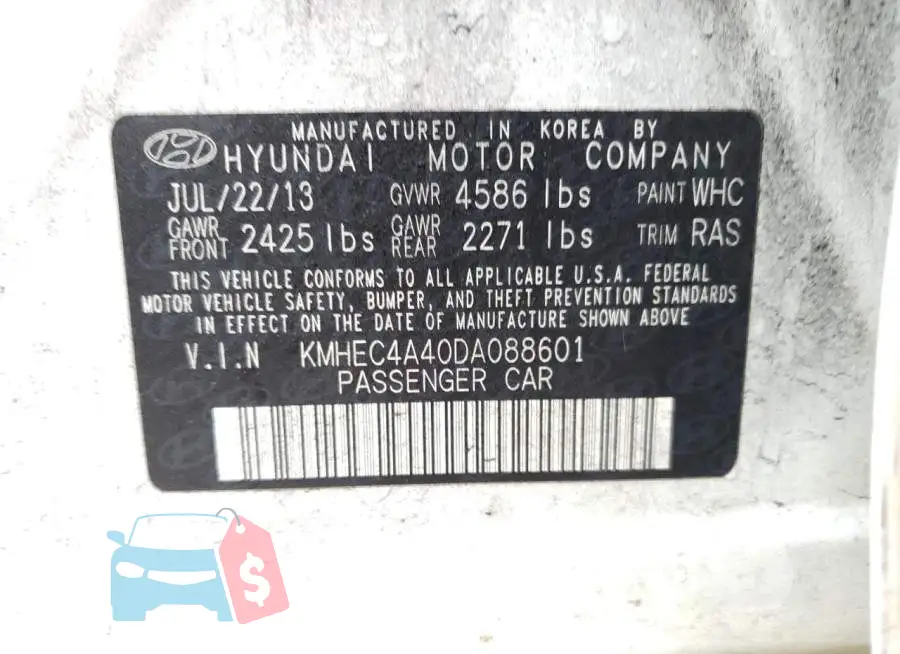KMHEC4A40DA088601 Photo# 12
