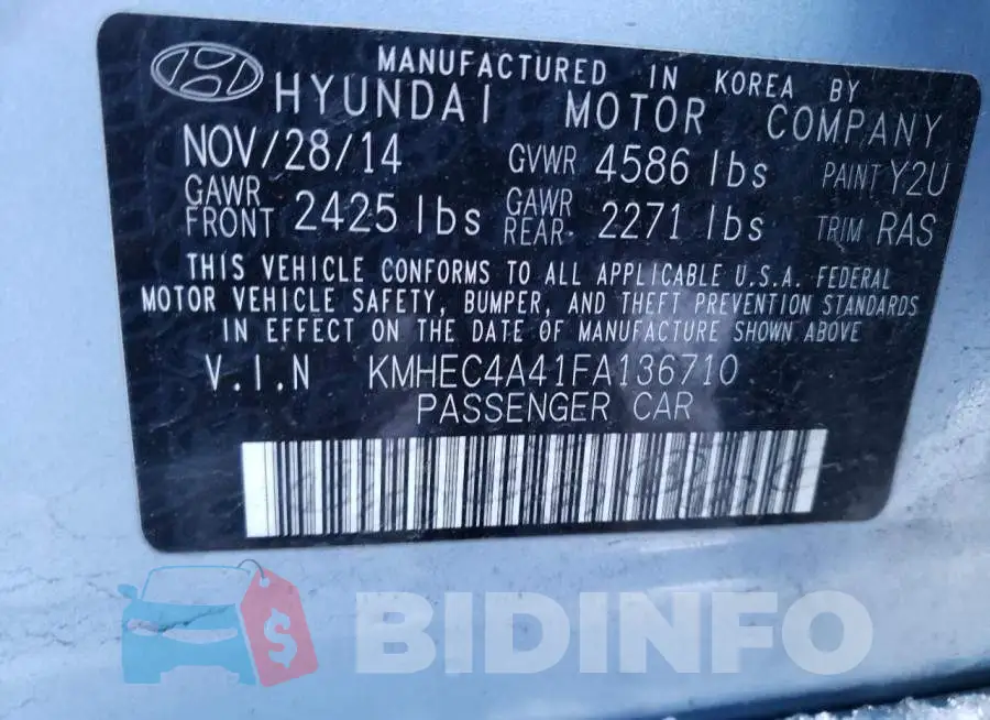 KMHEC4A41FA136710 Photo# 13