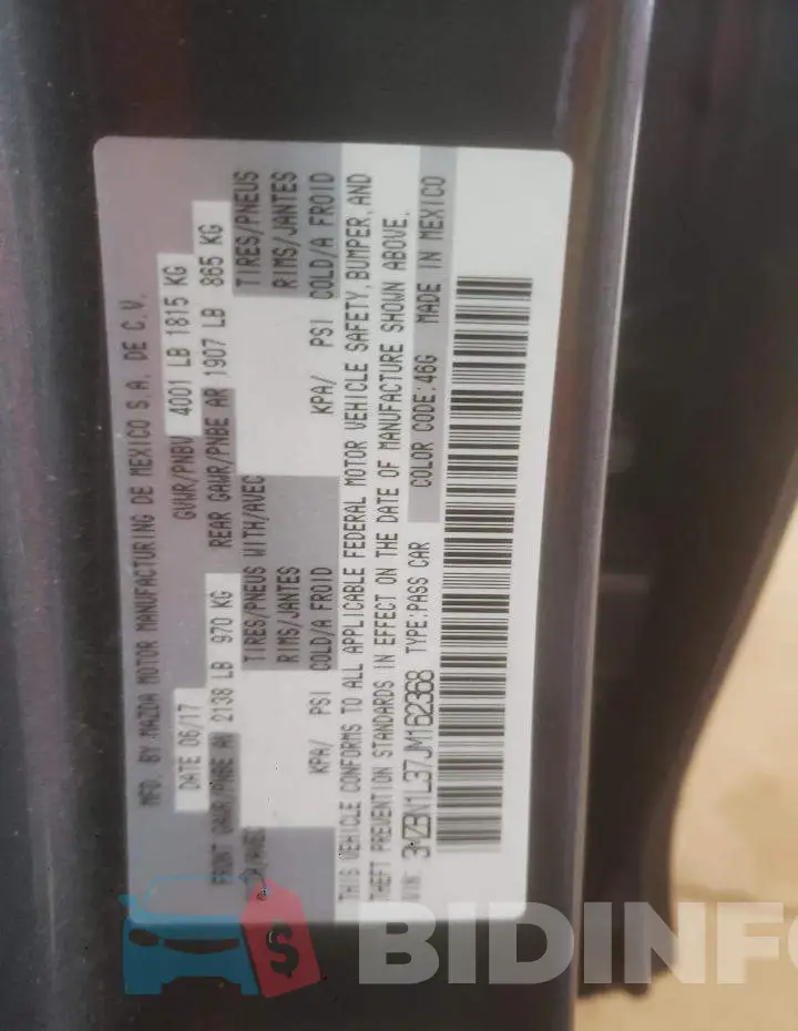 3MZBN1L37JM162368 Photo# 12