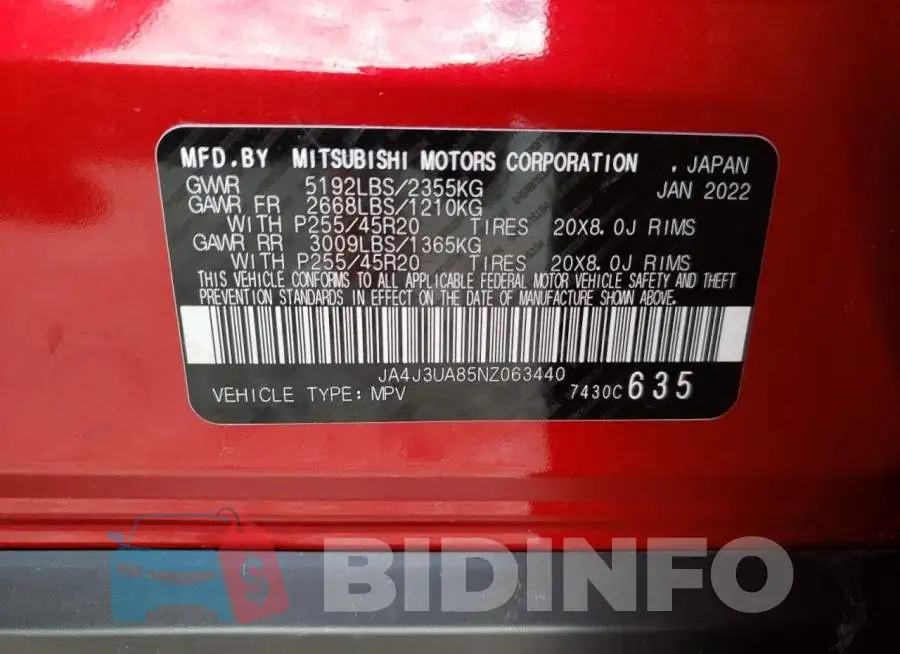 JA4J3UA85NZ063440 Photo# 13