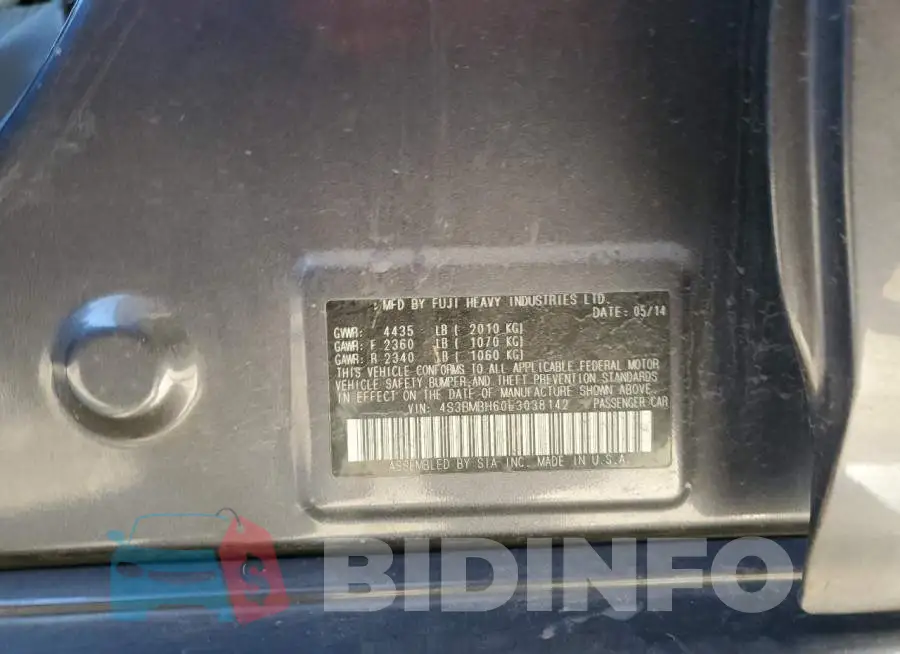 4S3BMBH60E3038142 Photo# 12