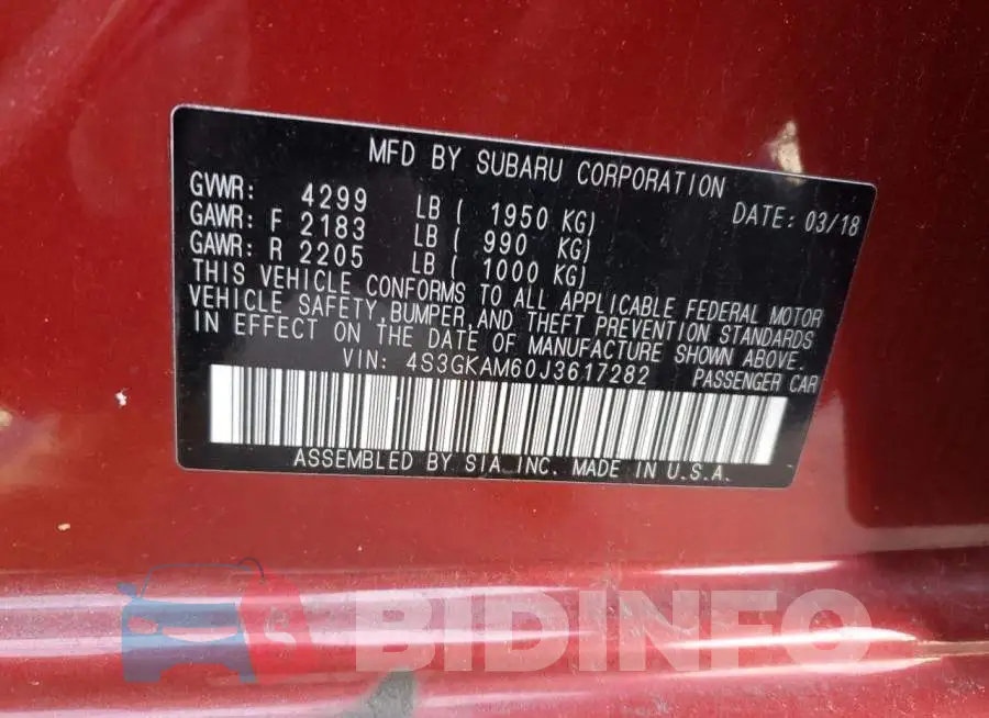 4S3GKAM60J3617282 Photo# 12