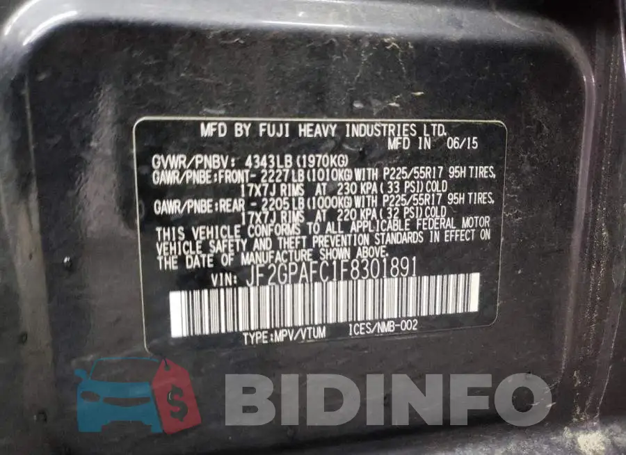 JF2GPAFC1F8301891 Photo# 14