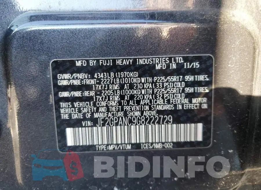 JF2GPANC9G8222729 Photo# 12