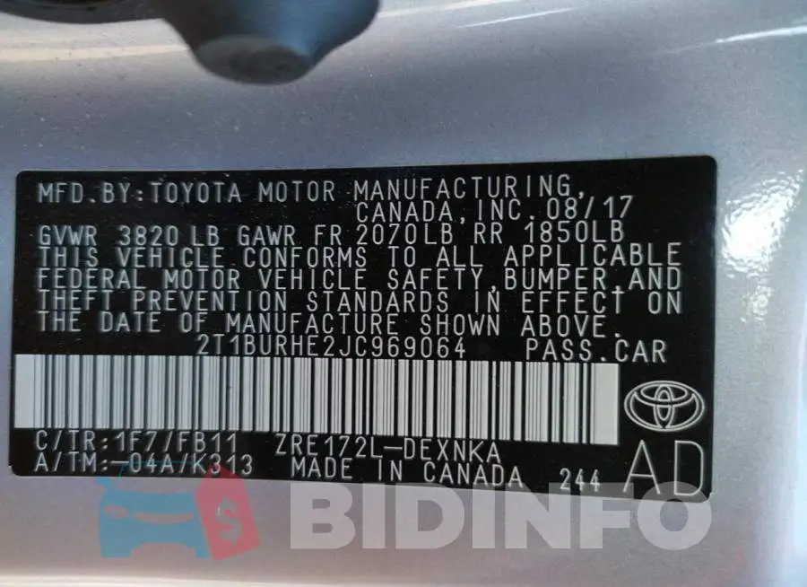 2T1BURHE2JC969064 Photo# 10