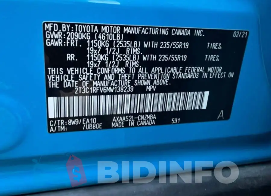 2T3C1RFV6MW138239 Photo# 10