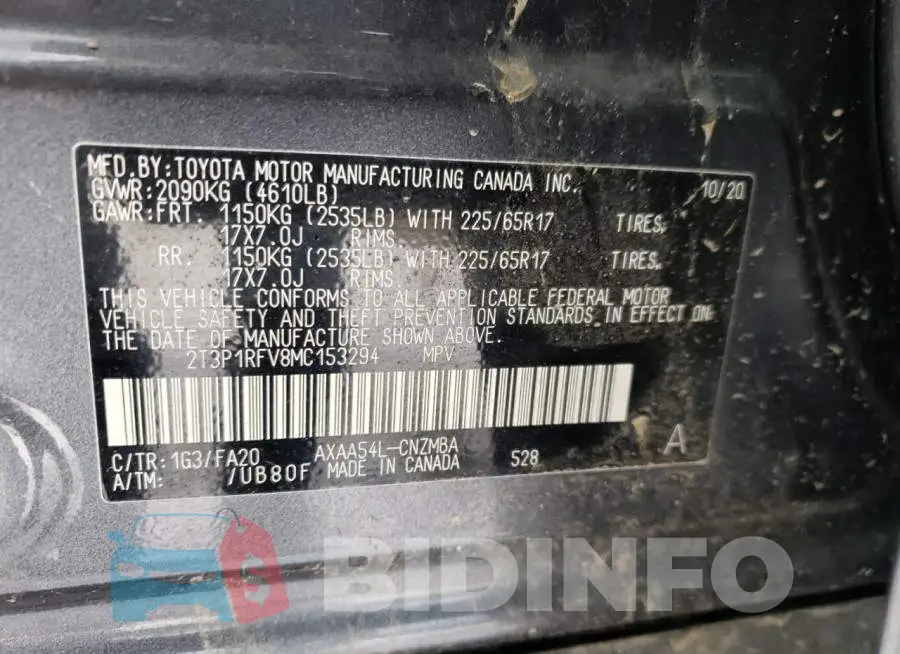 2T3P1RFV8MC153294 Photo# 14