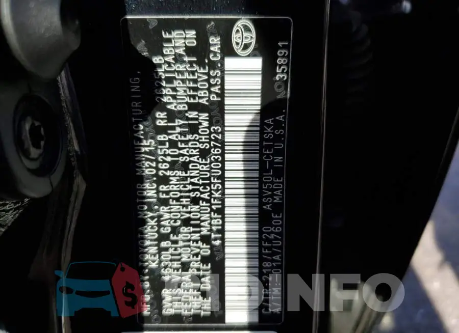 4T1BF1FK5FU036723 Photo# 13