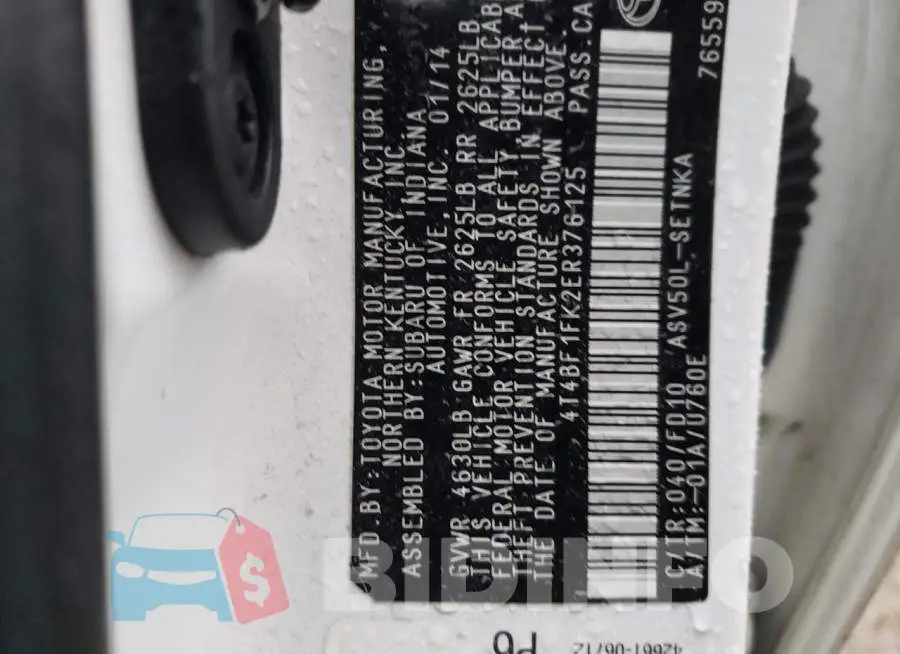 4T4BF1FK2ER376125 Photo# 13
