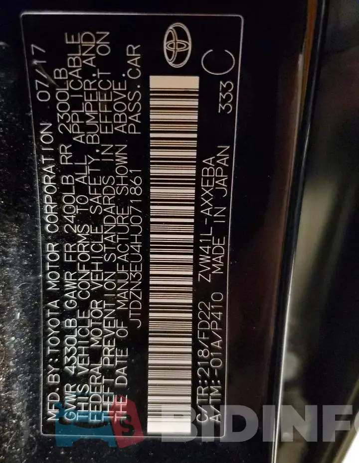 JTDZN3EU4HJ071861 Photo# 10