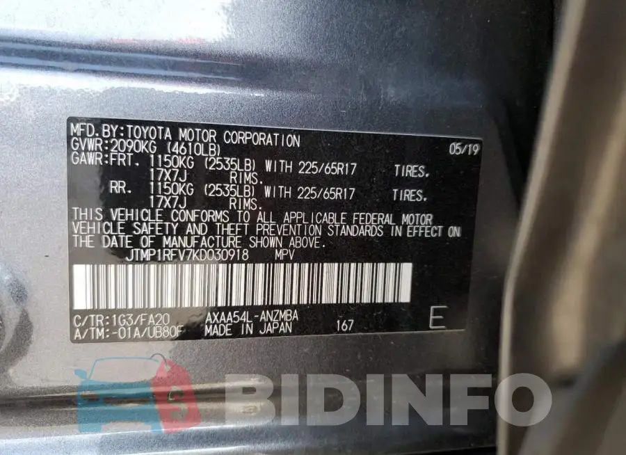 JTMP1RFV7KD030918 Photo# 10